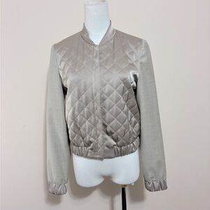 Judith & Charles Satin Quilted Bomber Jacket